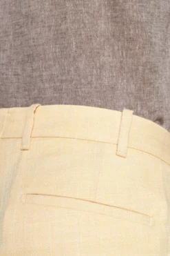 Bermuda misto lino con pinces giallo