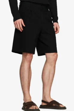 Bermuda misto lino nero 
