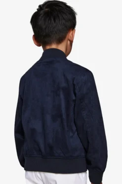 Bomber full zip in ecosuede blu Kids