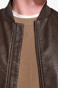 Bomber in ecopelle moro