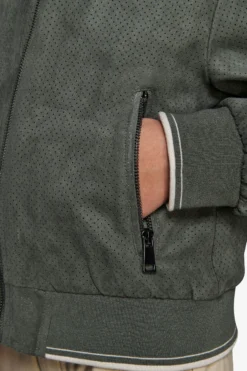 Bomber in ecosuede traforato verde Kids