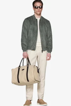Bomber in ecosuede traforato verde