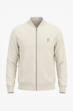 Bomber in felpa full zip bianco