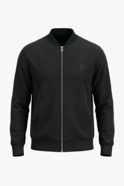 Bomber in felpa full zip nero
