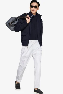 Bomber jersey piquet blu