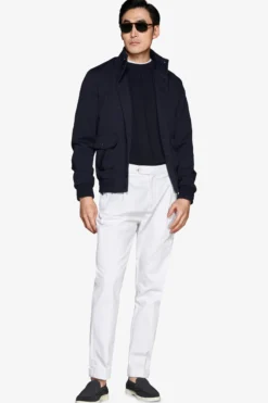 Bomber jersey piquet blu
