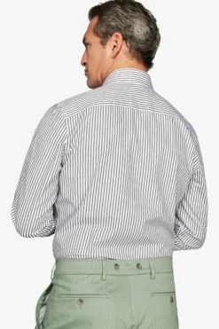Camicia a righe fine verde