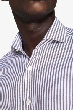 Camicia a righe operata moro