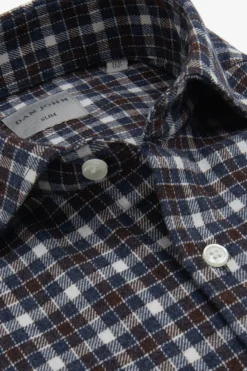 Camicia effetto flanella check moro