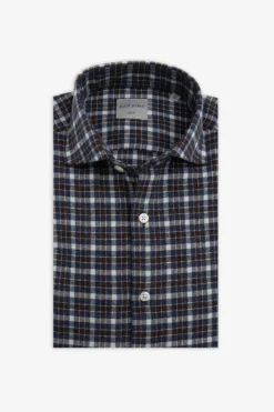 Camicia effetto flanella check moro