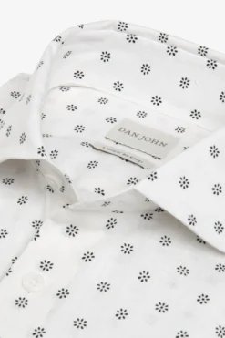 Camicia fantasia fiore bianca