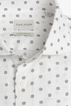 Camicia fantasia fiore bianca