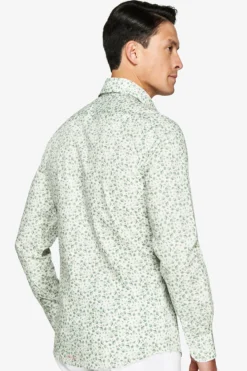 Camicia fantasia floreale salvia