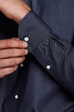 Camicia gabardina effetto denim slim