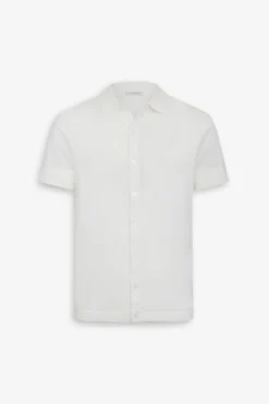 Camicia in maglia maniche corte bianca