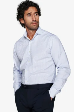 Camicia micro righe azzurra