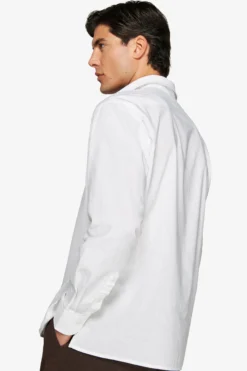 Camicia misto lino chester bianca 
