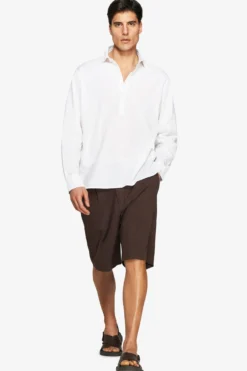 Camicia misto lino chester bianca 