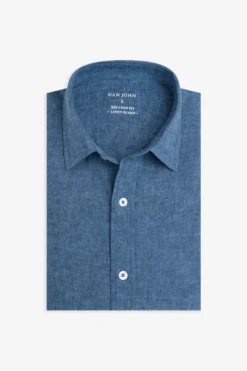 Camicia misto lino denim
