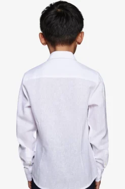 Camicia misto lino relaxed bianca Kids