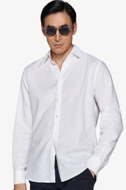 Camicia misto lino relaxed bianca