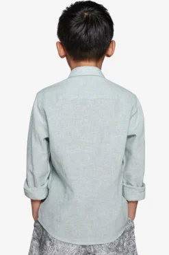 Camicia misto lino relaxed salvia Kids