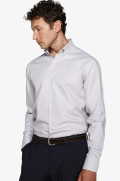 Camicia oxford button down grigio chiaro