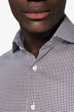 Camicia pied de poule marrone