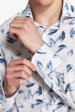 Camicia stampa all over blu
