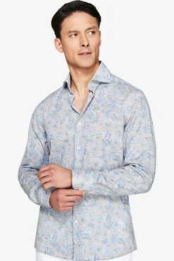 Camicia stampa all over tortora