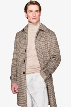 Cappotto Pied de Poule tortora