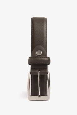 Cintura in ecopelle saffiano moro