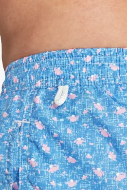 Costume da bagno stampa micro fiore celeste