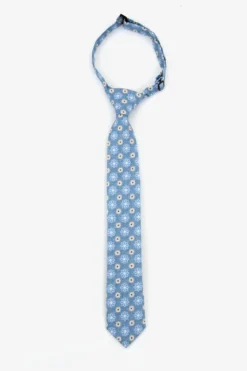 Cravatta a fiori azzurra Kids
