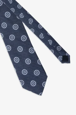 Cravatta herringbone stampa cerchio avion