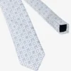 Cravatta jacquard fantasia cerchi azzurra