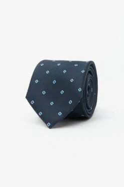 Cravatta micro rombo blu