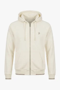 Felpa full zip con cappuccio bianca