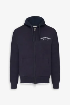 Felpa logata full zip DNJ blu