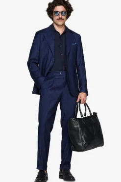Giacca effetto denim blu scuro