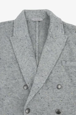 Giacca in maglia doppiopetto grigio chiaro