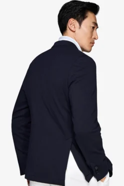 Giacca jersey operata blu