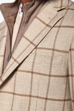 Giacca overcheck con pettorina beige