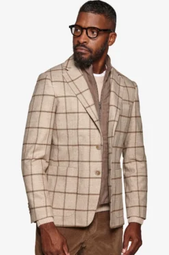 Giacca overcheck con pettorina beige