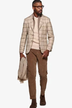 Giacca overcheck con pettorina beige