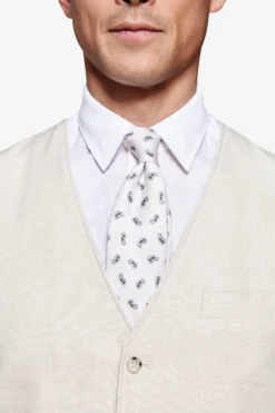 Gilet misto lino Herringbone sabbia