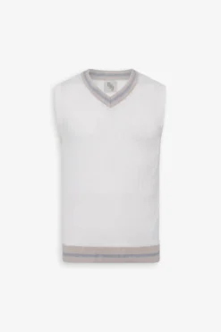 Gilet treccia e costa DNJ off white