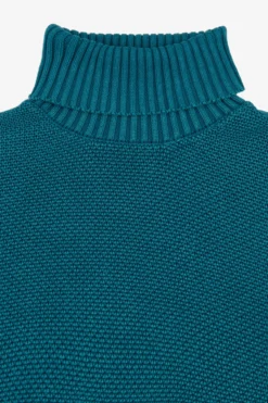 Maglia dolcevita armaturata petrolio