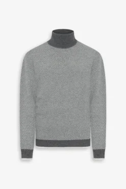 Maglia dolcevita fantasia grigio chiaro