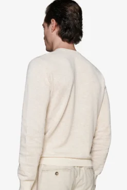 Maglia girocollo armaturata melange sabbia